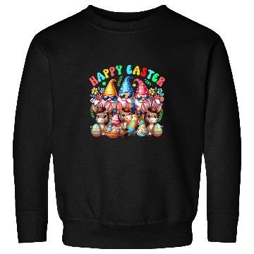 Discover Happy Easter Squad Three Gnomes Bunny Donkeys Hunting Eggs Sweatshirts