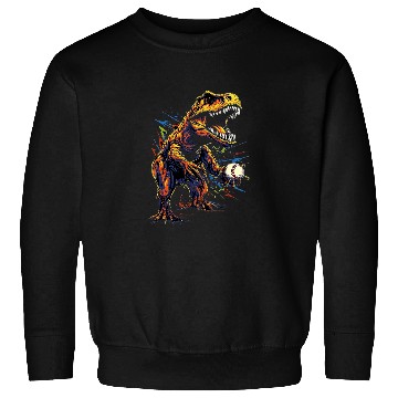 Discover T Rexs Playing Baseball Funny Dinosaur Baseball Player Coachs 1 Sweatshirts
