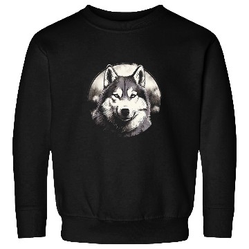 Discover Siberian Husky Full Moon Dog Lovers Sweatshirts