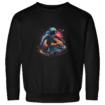 Discover Space Groove Astronaut DJ DJing in Space EDM Graphic 1 Sweatshirts