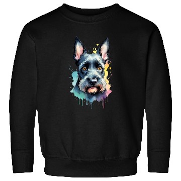 Discover Schnauzer Portrait Dynamic Splash Unleash Joy Sweatshirts