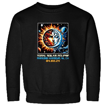 Discover Retro Solar Eclipse Parsons Harbour Newfoundland Canada Sweatshirts
