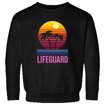 Discover Lifeguard Retro Palm Tree Swimming Beach Summer Sweatshirts