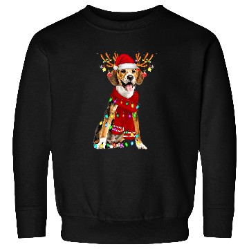 Discover Santa Beagle reindeer Light Christmas Sweatshirts