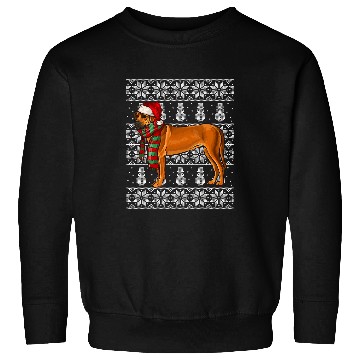 Discover Santa Hat xmass Rhodesian Ridgeback Ugly Christmas 1 Sweatshirts