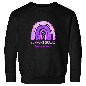 Discover Support Squad Epilepsy Awareness Rainbow Purple Ribbon Sweatshirts