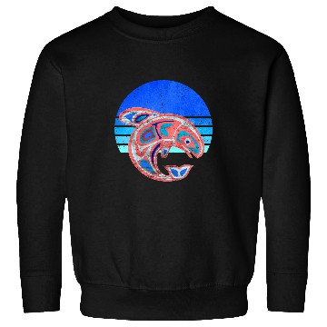 Discover Native American Totem Orca Killer Whale Sun 4 Fan Fun Sweatshirts