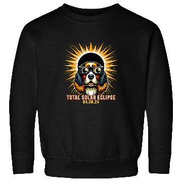 Discover Welsh Springer Spaniel Dog Watching Total Solar Eclipse Sweatshirts
