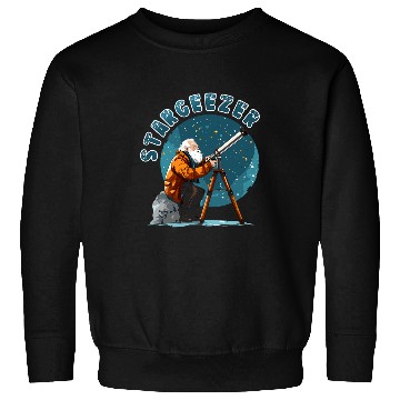 Discover Stargeezer Funny Stargazing Astronaut Astronomy Telescope 2 Sweatshirts