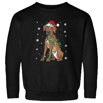 Discover Rhodesian Ridgeback Wrapped In Christmas Lights Dog Sweatshirts
