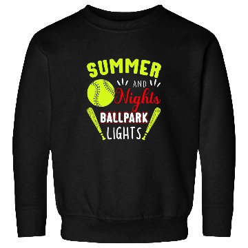 Discover Summer Nights Ballpark Lights Softball Sweatshirts