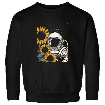 Discover Space Explorer Sunflowers Astronaut Sweatshirts