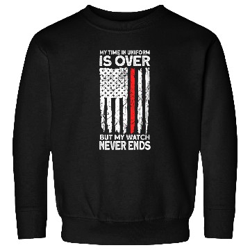 Discover Retired Firefighter American Flag Thin Red Line Sweatshirts