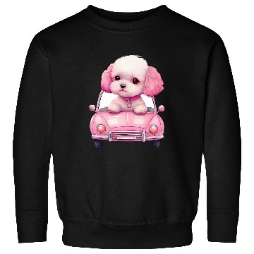 Discover Poodle in Cute Pink Car Sweatshirts