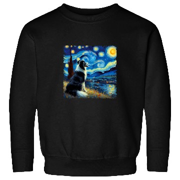 Discover Stellar Canine Dreamscape Border Collie Starry Night 3 Sweatshirts