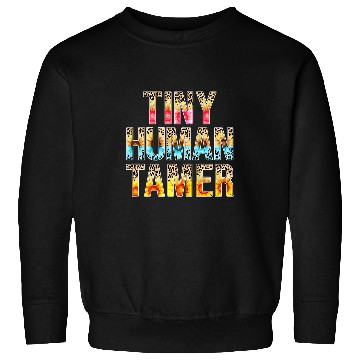 Discover Tiny Human Tamer Leopard Print Sunflower Teacher Babysitter Sweatshirts