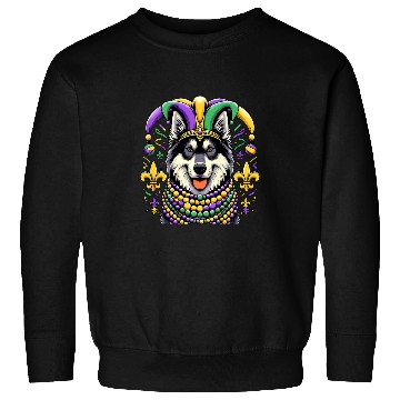 Discover Mardi Gras Norwegian Elkhound Dog Jester Sweatshirts