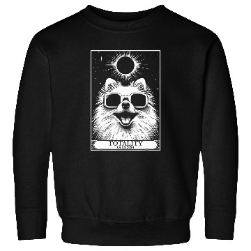 Discover Solar Eclipse 2024 Totality Tarot Card Pomeranian Dog Sweatshirts