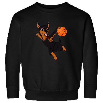 Discover Miniature Pinscher Basketball Funny Dog Athletic Sweatshirts