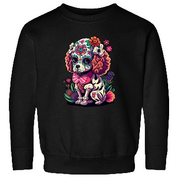 Discover Poodle Sugar skull Dia De Los Muertos halloween Sweatshirts