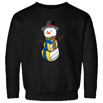 Discover Volleyball Snowman Funny Winter Volleyball Player Sweatshirts