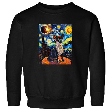 Discover Total Solar Eclipse Boston Terrier Dog Sweatshirts