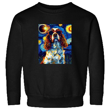 Discover Total Solar Eclipse English Springer Spaniel Dog Sweatshirts