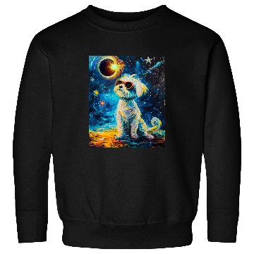 Discover Total Solar Eclipse Maltese Dog Sweatshirts