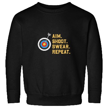 Discover vintages Archery targets Marksman Funny Aim Shoot Swear Repeat Sweatshirts