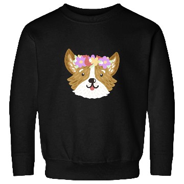 Discover Trendy Floral Corgi Portrait Sweatshirts