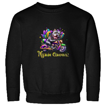 Discover Mardi Gras Pitbull Mardi Growl Crawl Parade Motorcycle Sweatshirts