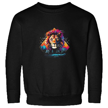 Discover Lion Savannah Nature Paintings Animal kingdom 2 Sweatshirts