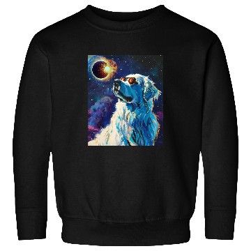 Discover Total Solar Eclipse Great Pyrenees Dog Sweatshirts
