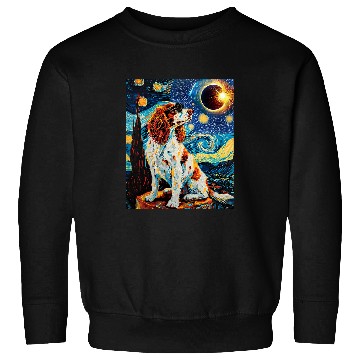 Discover Total Solar Eclipse Welsh Springer Spaniel Dog 4 Sweatshirts