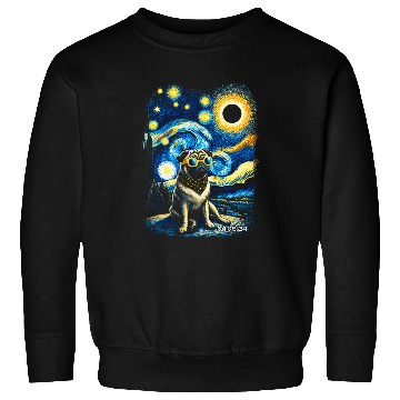 Discover Pug Dog Little Animals Starry Night Cute Pet Solar Eclipse Sweatshirts