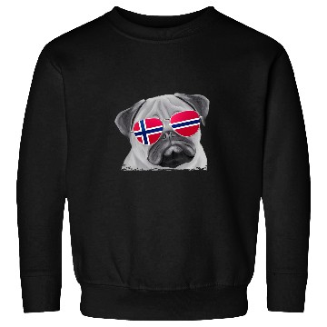Discover Pug Dog Norway Flag Sunglasses Sweatshirts