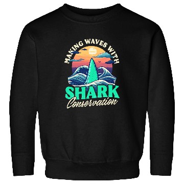 Discover Waves Shark Conservation Design Biologist Shark Lover Sweatshirts