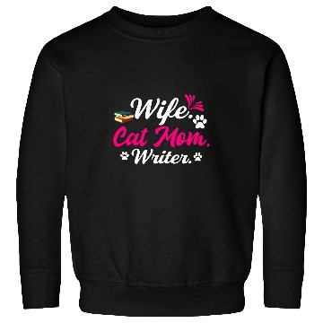 Discover Wife Cat Mom Writer Author Book Writing 2 Sweatshirts