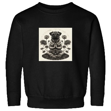 Discover Pug in Lotus Position Mantra Meditation Sweatshirts