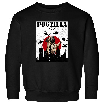 Discover Pug Funny Pug Owner Pugzilla Dog Lover Funny Sweatshirts