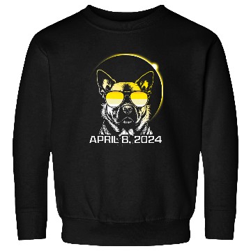 Discover Total Solar Sun Eclipse Glasses Dog 2024 German Shepherd Sweatshirts