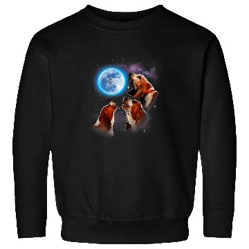 Discover three basset hound howling at moon dog lovers costume Sweatshirts