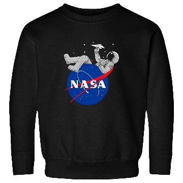 Discover NASA Astronaut play with paper plane Logo Sweatshirts