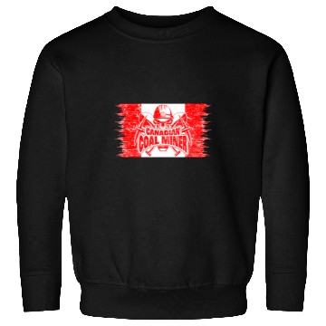 Discover Proud Canadian Coal Miner Crossed Pickaxes Flag of Canada Sweatshirts