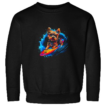Discover Yorkie Dog Yorkshire Terrier Surfing Sweatshirts