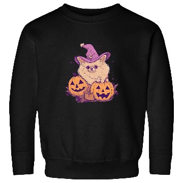 Discover Pumpkin Pomeranian Dog October Fall Autumn Halloween Graphic Sweatshirts