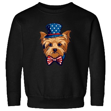 Discover Yorkshire Terrier with USA Flag American Independence Day Sweatshirts