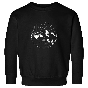 Discover Womens Camping Hiking Mountain Sunrise Nature Sweatshirts