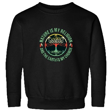 Discover Nature Is Religion Native American Day Pride Support Graphic Sweatshirts
