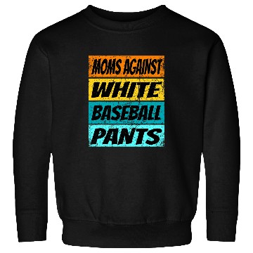 Discover Womens Baseball Moms Against White Baseball Pants Messy Bun Sweatshirts